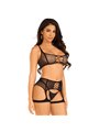 Leg Avenue - Set Reggiseno e Reggicalze a Rete