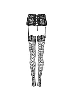 Livco Corsetti - Garter Belt + Stockings Black S/M