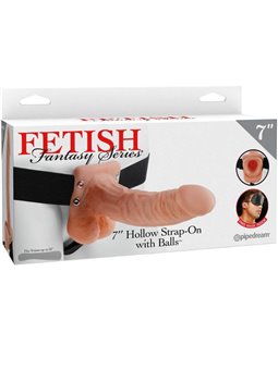 Fetish Fantasy Series - Series 7 Hollow Strap-On with Balls 17.8CM Flesh