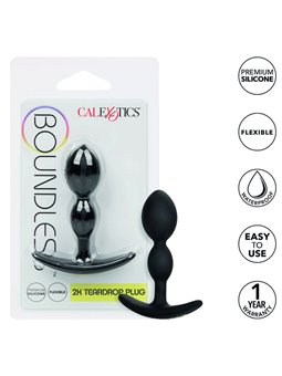 California Exotics 2X Teardrop Plug - Plug Anale in Silicone Nero