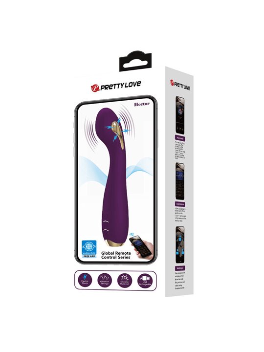 Pretty Love Hector - Vibratore Viola con Stimolazione Elettrica Controllabile Da App