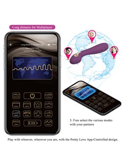 Pretty Love Hector - Vibratore Viola con Stimolazione Elettrica Controllabile Da App