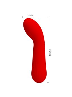Pretty Love Faun - Vibratore Curvo Punto G in Silicone Rosso