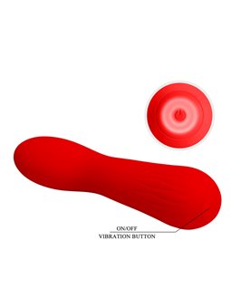 Pretty Love Faun - Vibratore Curvo Punto G in Silicone Rosso