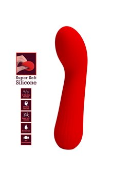 Pretty Love Faun - Vibratore Curvo Punto G in Silicone Rosso