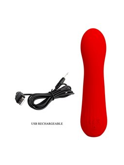 Pretty Love Faun - Vibratore Curvo Punto G in Silicone Rosso