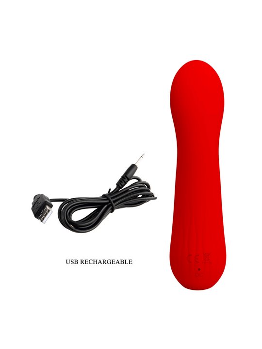 Pretty Love Faun - Vibratore Curvo Punto G in Silicone Rosso