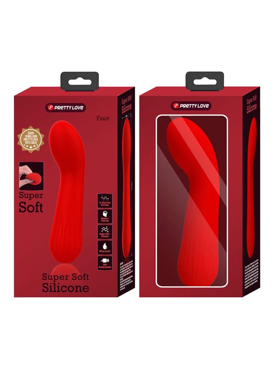 Pretty Love Faun - Vibratore Curvo Punto G in Silicone Rosso