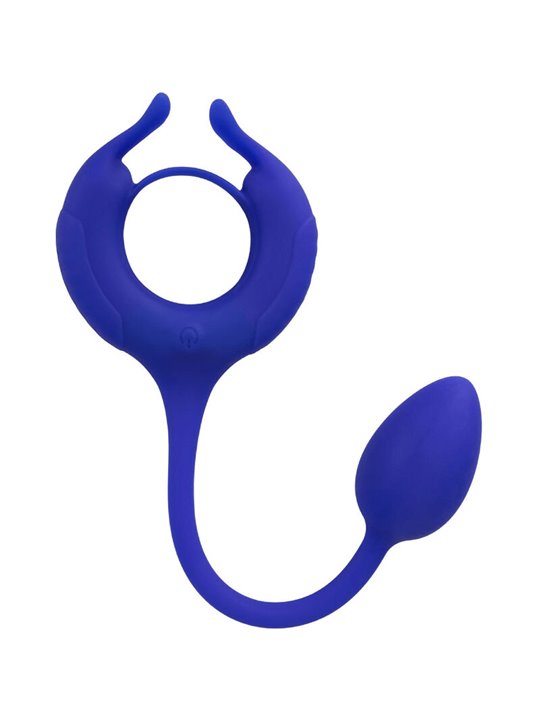 Admiral Weighted Cock Ring - Anello Fallico Vibrante con Plug Anale Blu