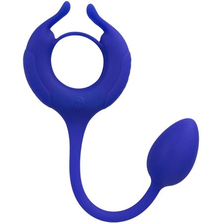 Admiral Weighted Cock Ring - Anello Fallico Vibrante con Plug Anale Blu