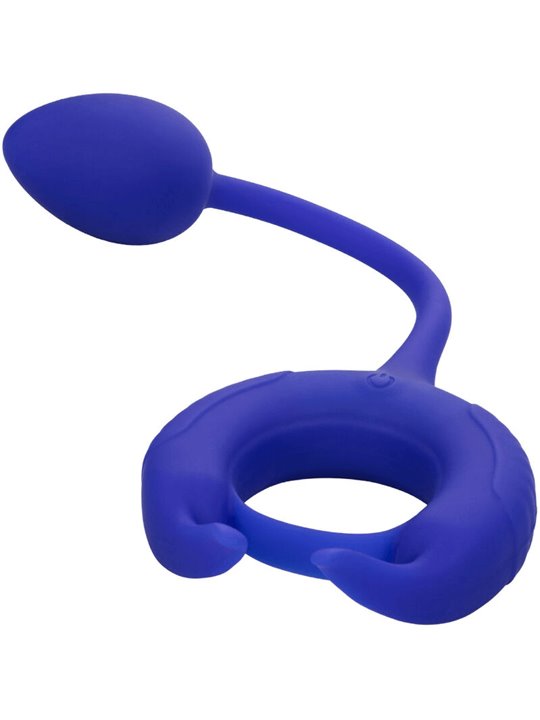 Admiral Weighted Cock Ring - Anello Fallico Vibrante con Plug Anale Blu