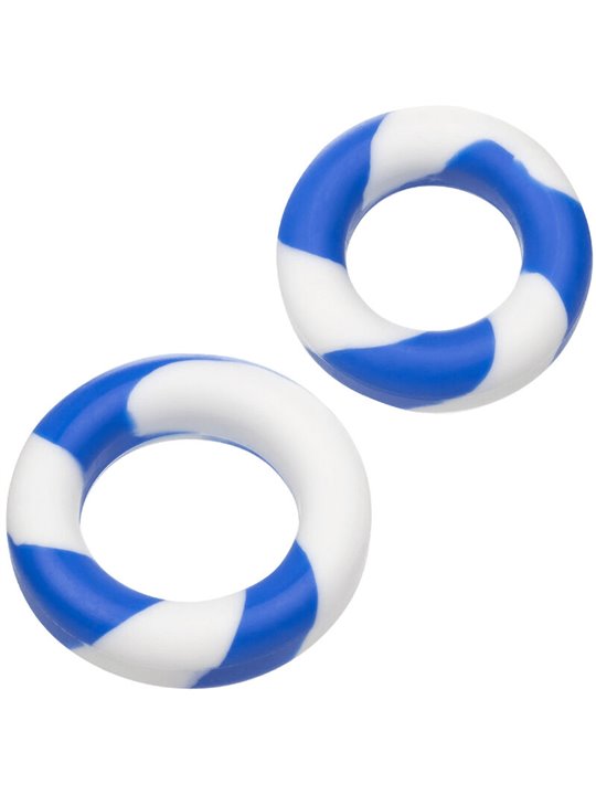 Admiral - Set 2 Anelli Fallici in Silicone Bianco/Blu
