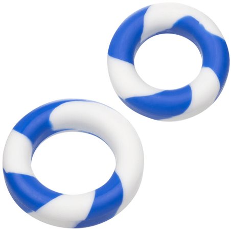 Admiral - Set 2 Anelli Fallici in Silicone Bianco/Blu