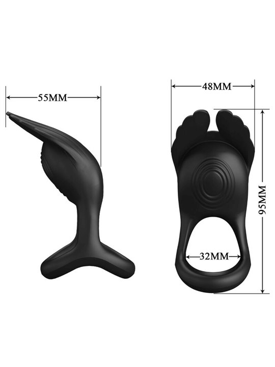 Pretty Love - Vibrant Penis Ring 7 Vibrations Black Silicone