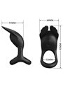 Pretty Love - Vibrant Penis Ring 7 Vibrations Black Silicone