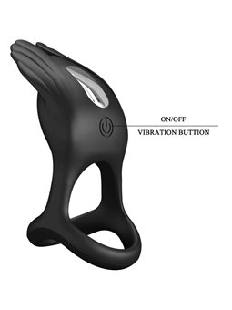 Pretty Love - Vibrant Penis Ring 7 Vibrations Black Silicone