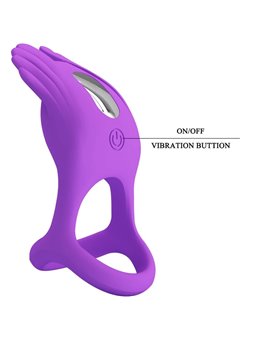 Pretty Love - Anello Fallico Vibrante in Silicone Viola