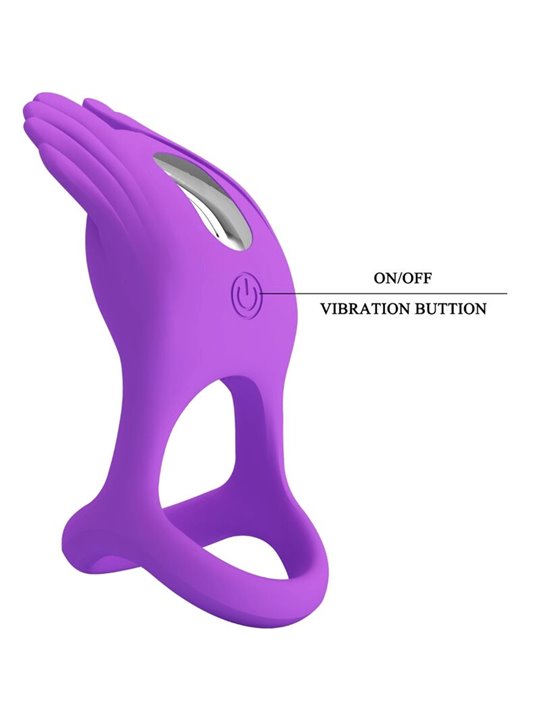 Pretty Love - Vibrant Penis Ring 7 Vibrations Purple Silicone