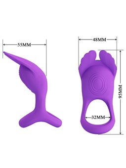 Pretty Love - Anello Fallico Vibrante in Silicone Viola