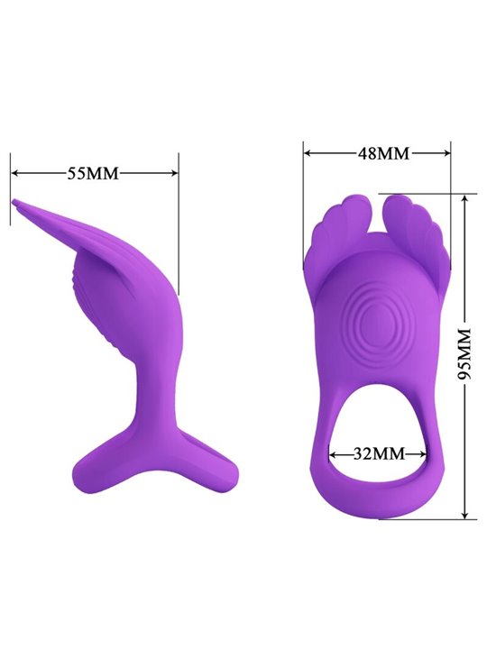 Pretty Love - Anello Fallico Vibrante in Silicone Viola
