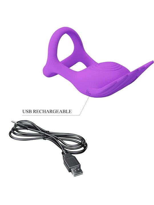 Pretty Love - Anello Fallico Vibrante in Silicone Viola