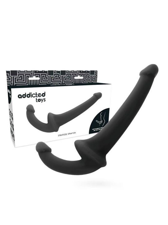 Addicted Toys - Dildo Strap-On Senza Imbracatura con Doppia Penetrazione Nero