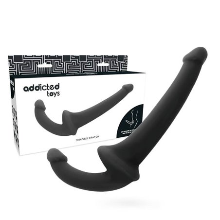 Addicted Toys - Dildo Strap-On Senza Imbracatura con Doppia Penetrazione Nero
