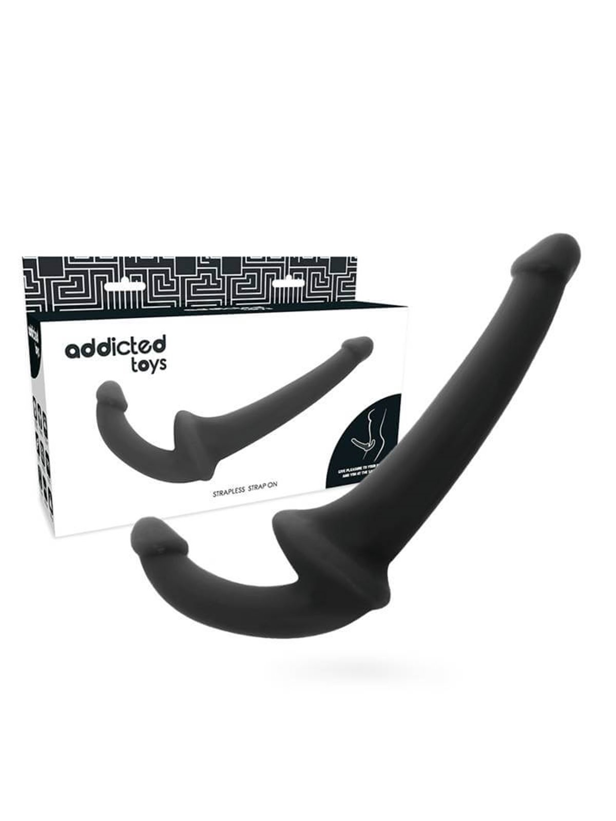 Addicted Toys - Dildo Strap-On Senza Imbracatura con Doppia Penetrazione Nero