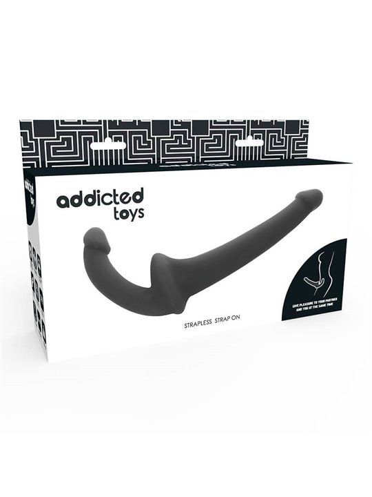 Addicted Toys - Dildo Strap-On Senza Imbracatura con Doppia Penetrazione Nero