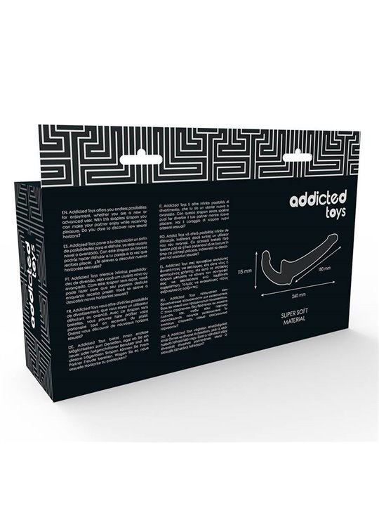 Addicted Toys - Dildo Strap-On Senza Imbracatura con Doppia Penetrazione Nero