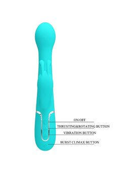 Pretty Love Dejon - Vibratore Rabbit Multifunzione Verde Acqua