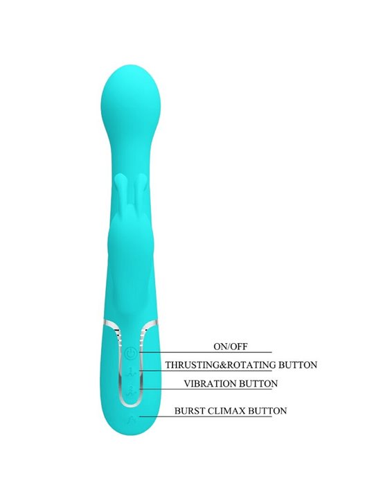 Pretty Love - Dejon Rabbit Vibrator 3 in 1 Multifunction Aqua GReen