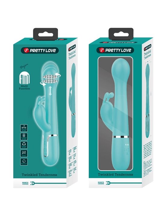 Pretty Love Dejon - Vibratore Rabbit Multifunzione Verde Acqua