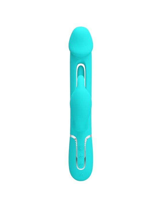Pretty Love - Kampas Rabbit 3 in 1 Multifunction Vibrator with Tongue Aqua GReen