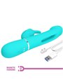 Pretty Love - Kampas Rabbit 3 in 1 Multifunction Vibrator with Tongue Aqua GReen