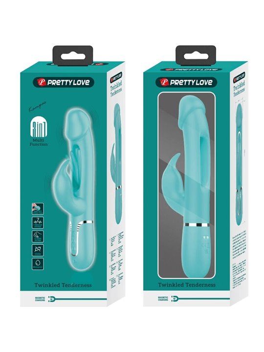 Pretty Love Kampas - Vibratore Rabbit Multifunzione Verde Acqua