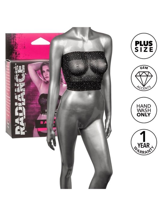 Radiance - Top a Fascia in Rete Traspirante e Dettagli in Strass Taglia Plus