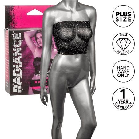 Radiance - Top a Fascia in Rete Traspirante e Dettagli in Strass Taglia Plus