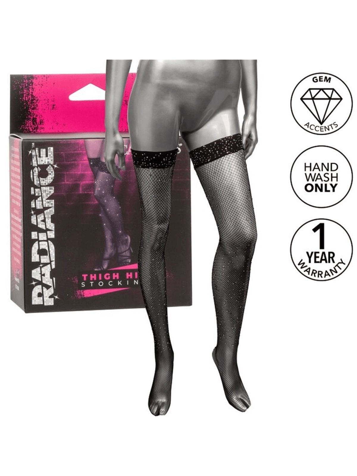 Radiance - Calze in Rete Traspirante e Dettagli in Strass Taglia Unica