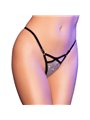 Chilirose CR 4665 - Perizoma Aperto con Strass Argentati Nero S/M