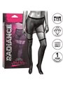 Radiance - Set 2 PZ Minigonna Reggicalze + Calze Autoreggenti Nero Taglia Plus