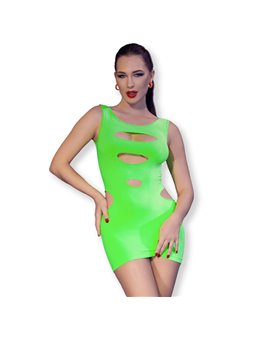 Chilirose CR 4621 - Mini Abito Double Face con Ampie Aperture Verde S/M