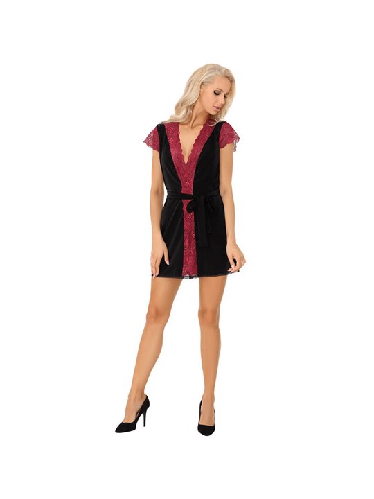 Livco Corsetti Kumiko LC 90428 - Vestaglia in Pizzo + Slip Nero L/XL