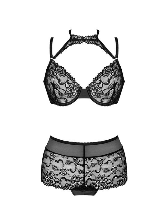 Livco Corsetti Linera - Completo Intimo Slip + Reggiseno Nero L/XL