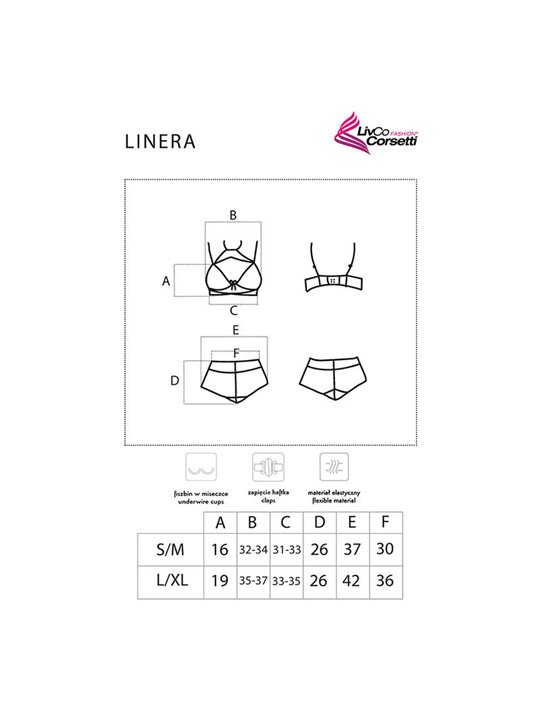 Livco Corsetti Linera - Completo Intimo Slip + Reggiseno Nero L/XL