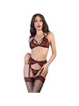 Chilirose - CR 4468 Set Four Pieces Red & Black S/M
