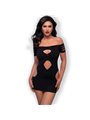 Chilirose CR 4671 - Mini Abito Double Face con Ampie Aperture Nero S/M