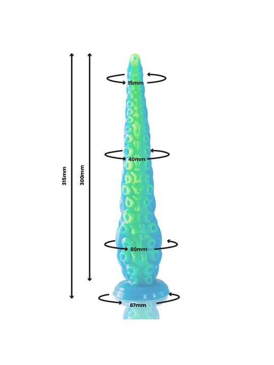 Epic Scylla - Dildo in Silicone Fluorescente Ispirato alla Mitologia Greca - Taglia Grande