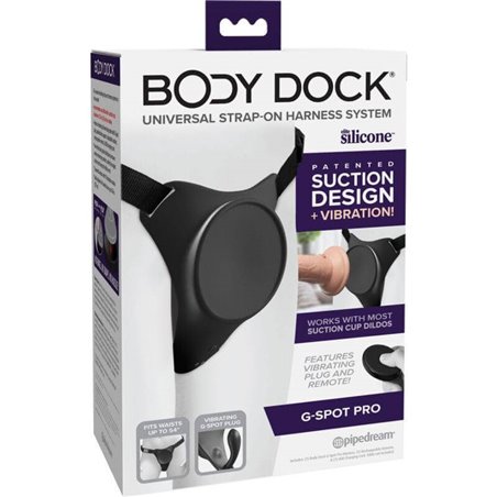 Pipedream - Imbracatura Strap On con Plug Vibrante Body Dock G-Spot Pro Harness