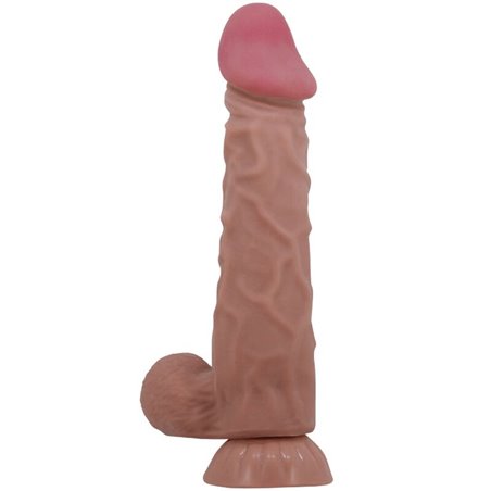 Pretty Love - Pene Realistico con Testicoli e Ventosa - 24 Cm Marrone